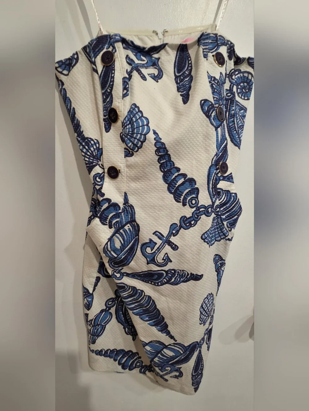 Lilly Pulitzer White Mini Skirt with Blue Shell Print - Picture 1 of 4